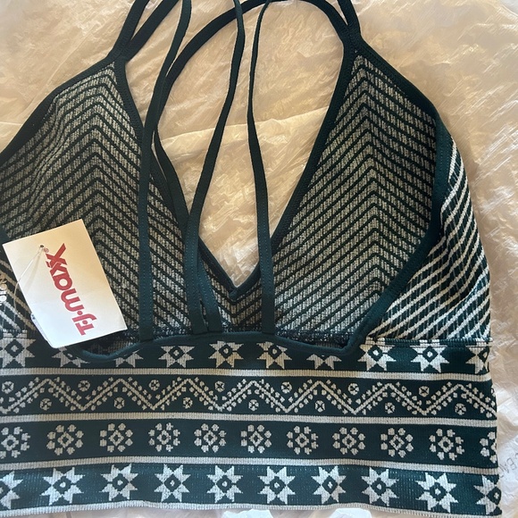 Out from under Tops - Green and white cami